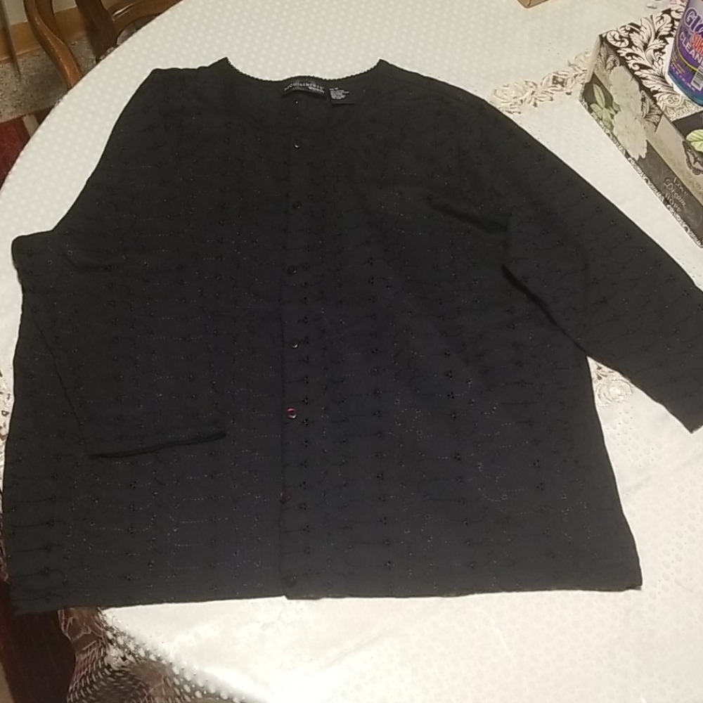 Black cotton top 1X